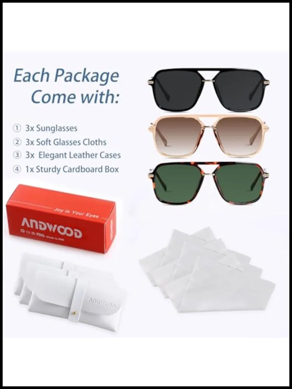 Polarized Retro Aviator Sunglasses Unisex Square Pilot Shades UV400 Double